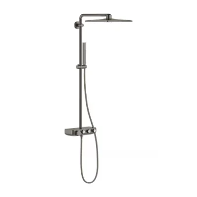 Sistem de dus cu baterie termostatata Grohe Euphoria SmartControl 310 Cube Duo antracit periat