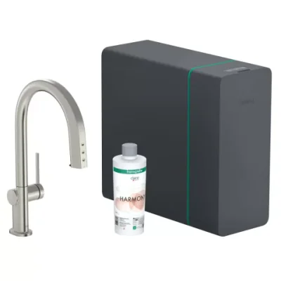 hansgrohe aqittura m91 baterie de bucatarie cu filtru pe picior otel inoxidabil 76836800