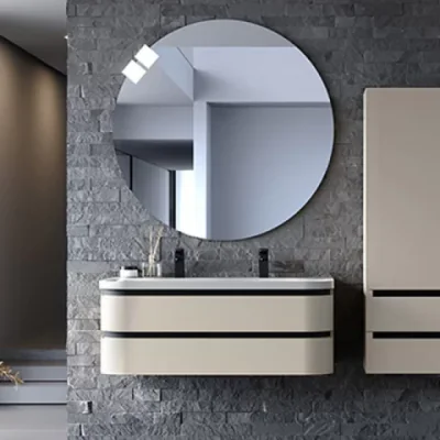 Set mobilier suspendat si lavoar, Kolpasan, Vittoria, 120 cm, beige mat