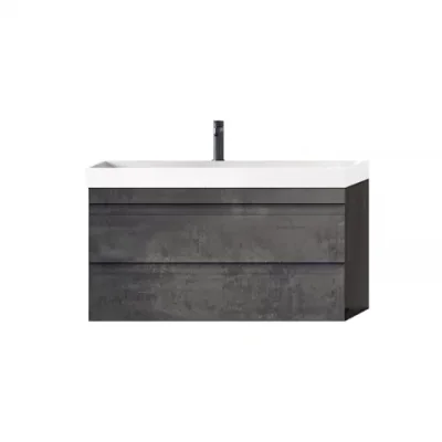 Set mobilier suspendat si lavoar, Kolpasan, Naomi, 80 cm, dark concrete