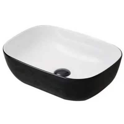 lavoar baie pe blat alb negru fluminia crius 46x32 cm