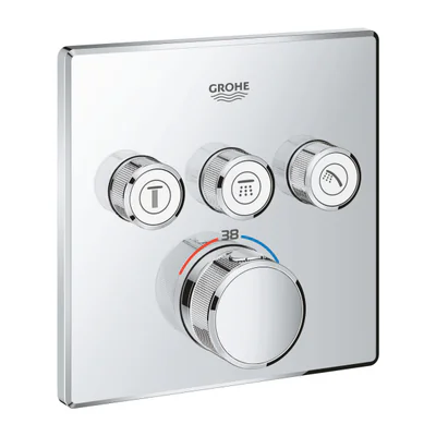baterie dus grohe grohtherm smartcontrol termostat patrata cu 3 iesiri fara corp incastrat 29126000