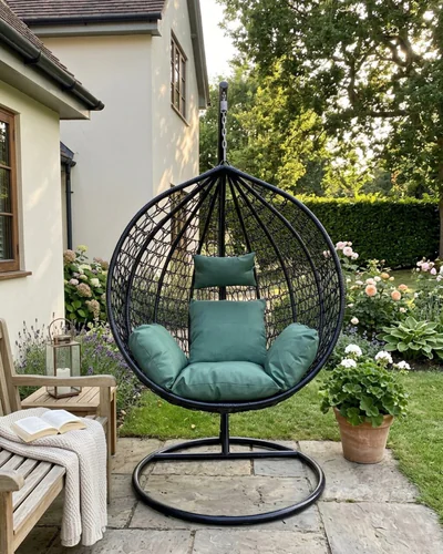 leagan balansoar gradina linea heinner 115x68x108 195 cm negru verde