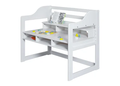 Birou pentru copii Kids Learning, Inter Link, 112x68x91 cm, lemn, alb