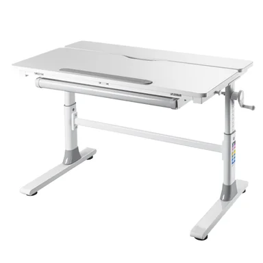 Birou pentru copii reglabil pe inaltime Frederik, Inter Link, 100x60x56-76 cm, metal, alb