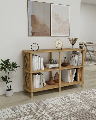 Corp biblioteca, Hanah Home, Fiore, 80x79x38 cm, Stejar