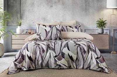 lenjerie de pat dubla l 039 essentiel maison prestige gri mov crem