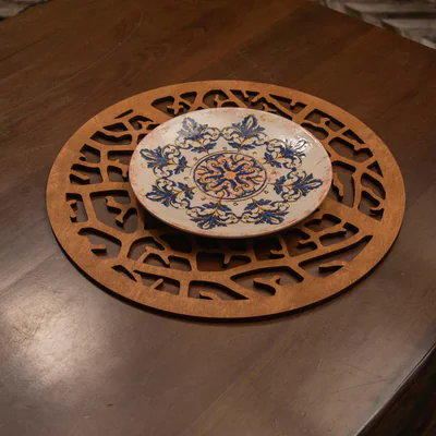 set de covorase de masa din lemn hermia 790pyn1103 dimensiune 36 x 36 cm 4 bucati maro