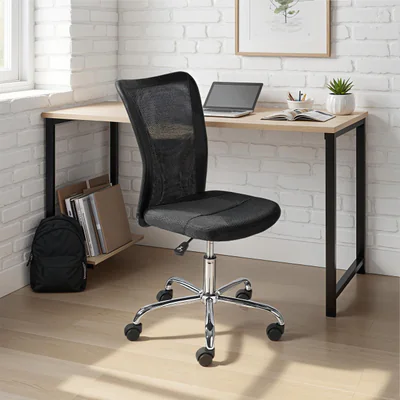 scaun de birou pentru copii bonnie inter link 43x42x88 98 cm rotativ metal poliuretan negru