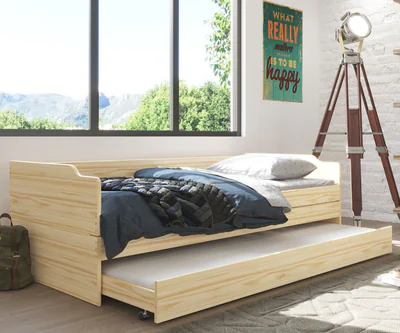 pat multifunctional pentru camera copilului 90x200 cm lotar inter link lemn natur