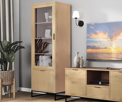 dulap multifunctional vivo 2t inter link 70x45x190 cm lemn stejar negru