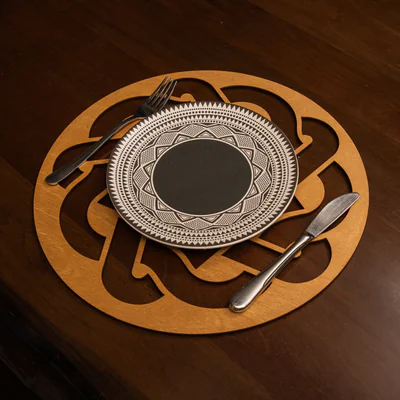 set de covorase de masa din lemn hermia 790pyn1109 dimensiune 36 x 36 cm 4 bucati miere