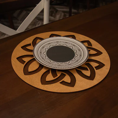 set de covorase de masa din lemn hermia 790pyn1117 dimensiune 36 x 36 cm 4 bucati miere