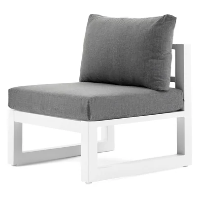 element central pentru gradina terasa calzo 76x70x68 cm aluminiu poliester alb gri