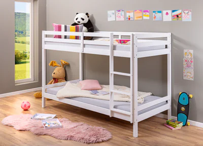 pat supraetajat pentru camera copilului 90x200 cm small cloud inter link lemn alb