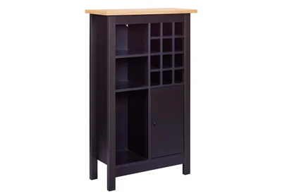 dulap pentru sticle de vin helina inter link 76 8x33x124 4 cm mdf negru natur