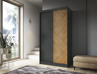 Dulap pentru haine ELTAP, Marrphy II, 120x60x220 cm, MDF/ABS, negru/maro