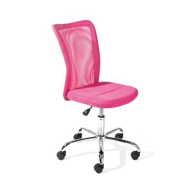 Scaun de birou pentru copii Bonnie, Inter Link, 43x42x88-98 cm, rotativ, metal/poliuretan, roz