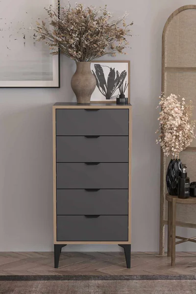 Dulap, Hanah Home, Arden, 50x105x40 cm, Antracit