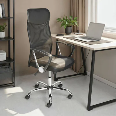 scaun de birou torino inter link 61x59x111 121 cm rotativ metal mesh negru