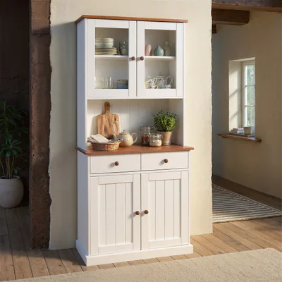 bufet westerland 5 2 inter link 90x45x190 cm lemn alb maro sepia