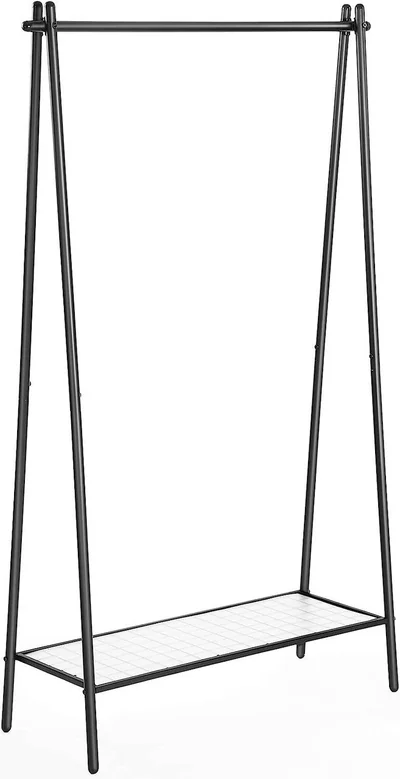 Suport pentru haine / suport umerase Songmics, 92.5 x 33.5 x 153 cm, otel, negru mat