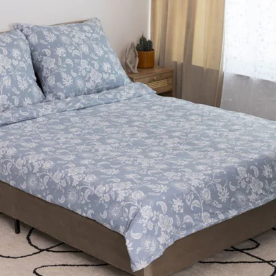 lenjerie de pat dubla callais essentials homla 160x200 cm 3 piese poliester albastru alb