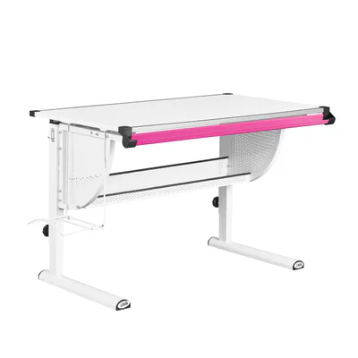 birou reglabil pe inaltime matts 3 in 1 inter link 118x72 5x63 93 cm mdf alb