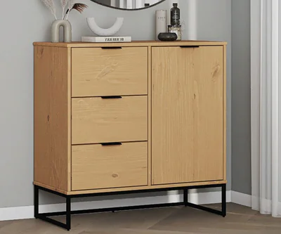 comoda vivo 1t3s inter link 100x45x80 cm lemn stejar negru