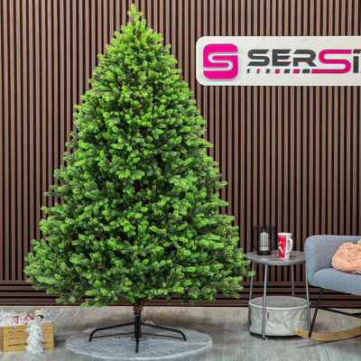 brad artificial sersimo hollandia verde cu varfuri verzi integral 3d 250 cm