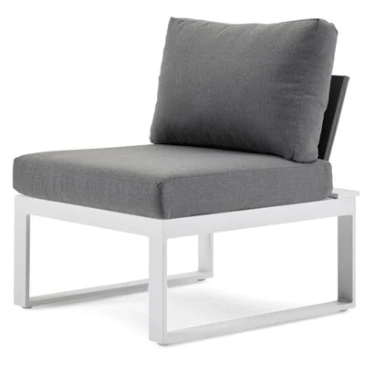 element central pentru gradina terasa merida 78x75x69 cm aluminiu poliester alb gri