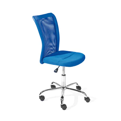 scaun de birou pentru copii bonnie inter link 43x42x88 98 cm rotativ metal poliuretan albastru