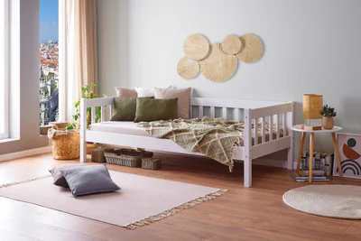 pat pentru o persoana 90x200 cm sintro inter link lemn alb