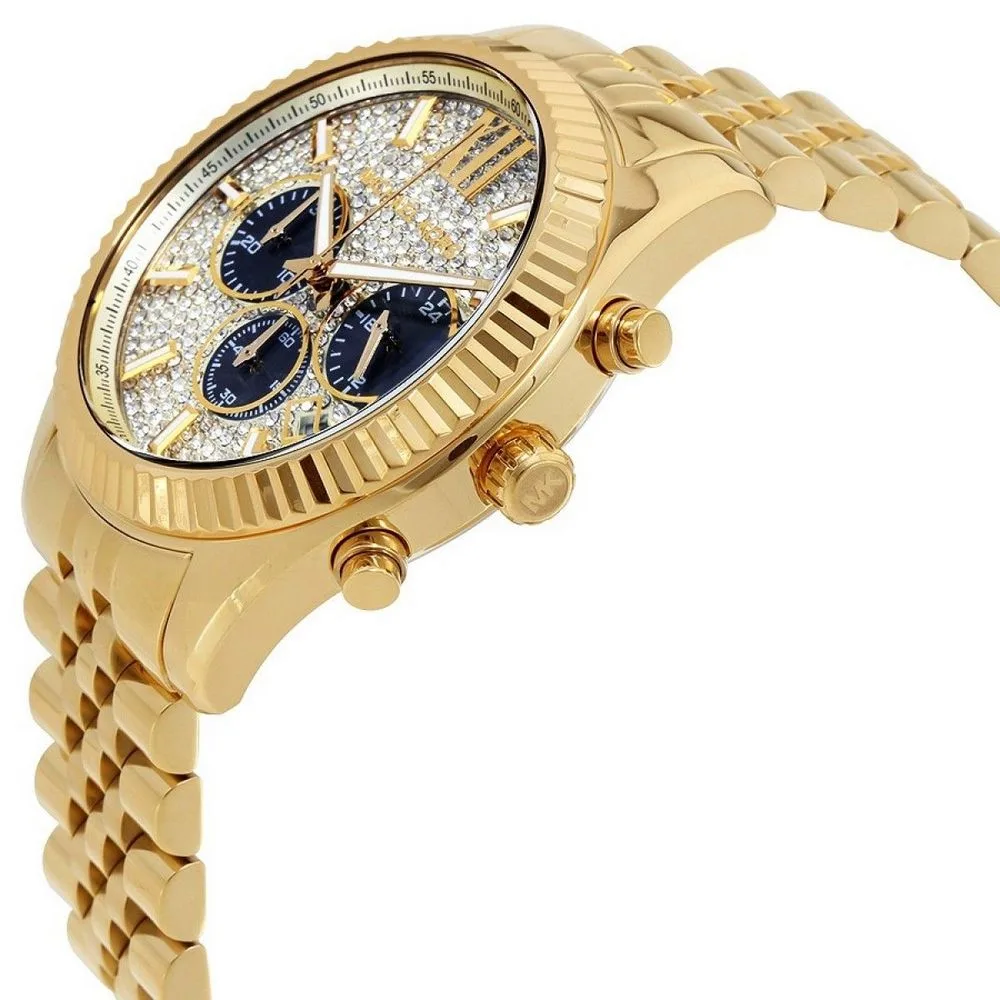 Men's Gold-Tone Lexington Chronograph Watch MK8494 - imagine 2