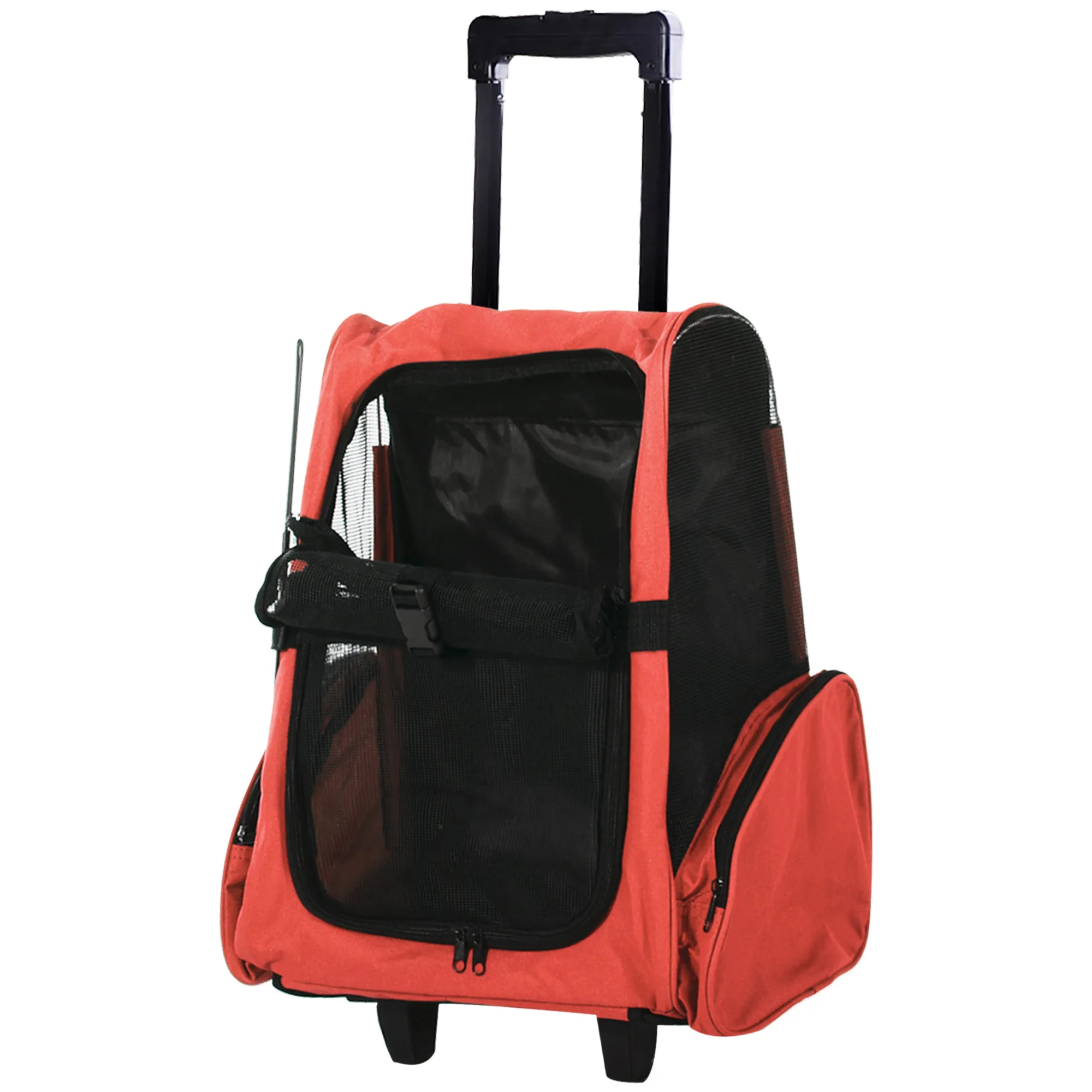 MId98a184a25d729b PawHut Trolley Ghiozdan 2 în 1 pentru Animale de Companie, Ușor de Transportat, Roșu, 35x27x49cm | Aosom Romania