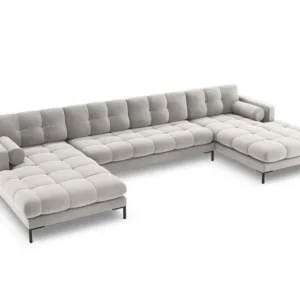 Coltar 7 locuri Bali velvet/picioare negre - L383 x l185 x h75