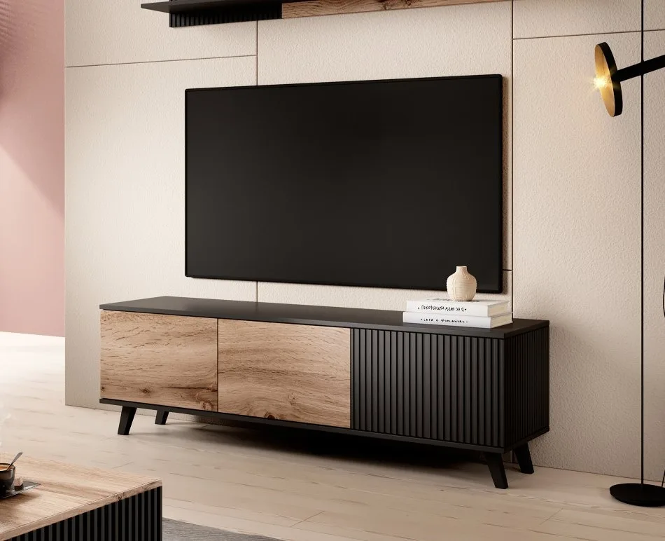 comoda-tv-random-rtv1-stejar-wotan-negru-l150-x-a40-x-h47-cm171387 Comoda TV Random RTV1 stejar wotan/negru - L150 x A40 x h47 cm - imagine 13
