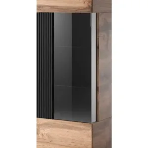 Corp depozitare Random W1 stejar wotan/negru - L60 x A40 x h182 cm