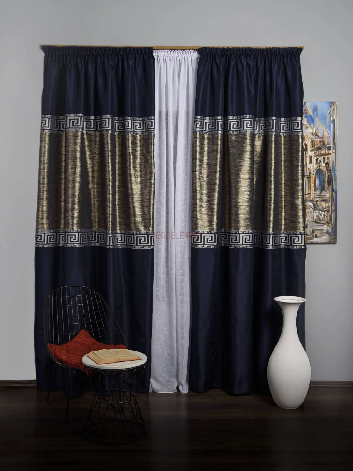 draperie-tip-panou-albastru-argintiuPA-18937388 Draperie tip panou albastru argintiu