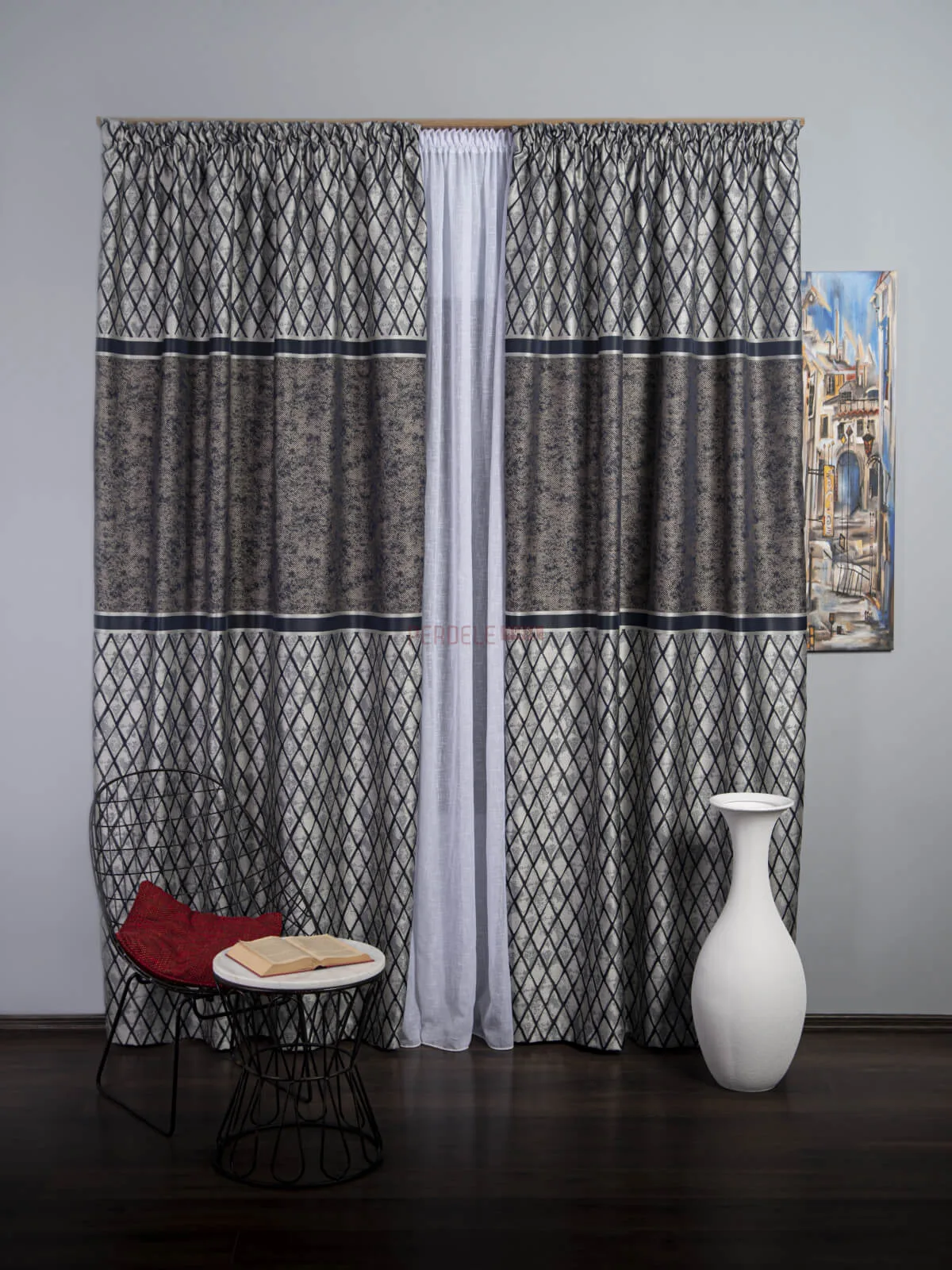 draperie-tip-panou-argintiunegruPA-18087049 Draperie tip panou argintiu,negru