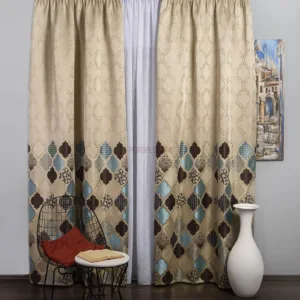 Draperie tip panou bej,albastru,maro