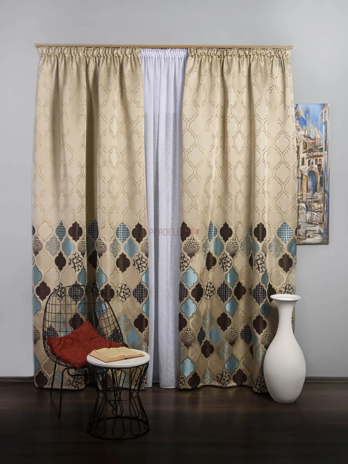 draperie-tip-panou-bejalbastrumaroPA-17866961 Draperie tip panou bej,albastru,maro