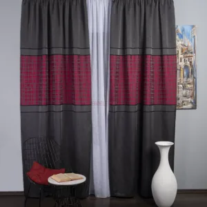 Draperie tip panou gri,rosu