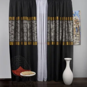 Draperie tip panou negru,argintiu,galben