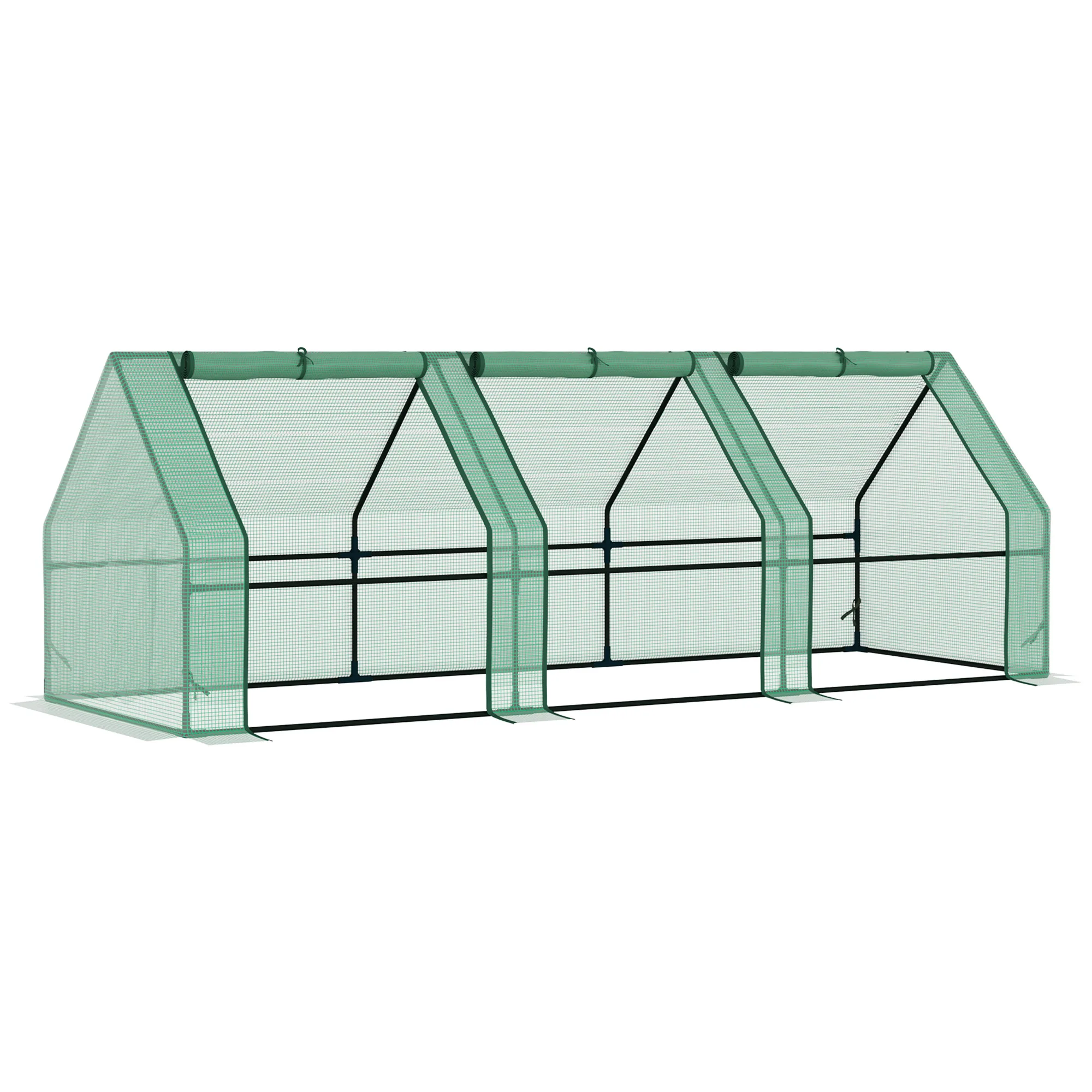 eaC98a18ec0cc525e Sera gradina cu prelata Outsunny 270x90x90cm, verde | Aosom Romania