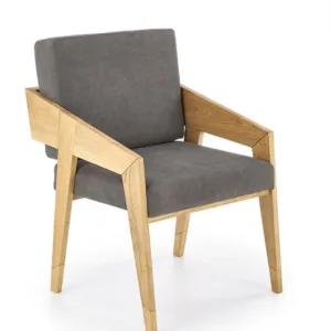 Fotoliu tapitat Freedom gri inchis - H90 cm