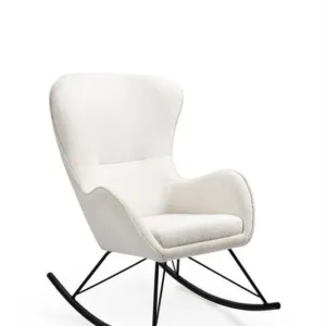 Fotoliu tip balansoar Liberto 3 alb/negru - H106 cm