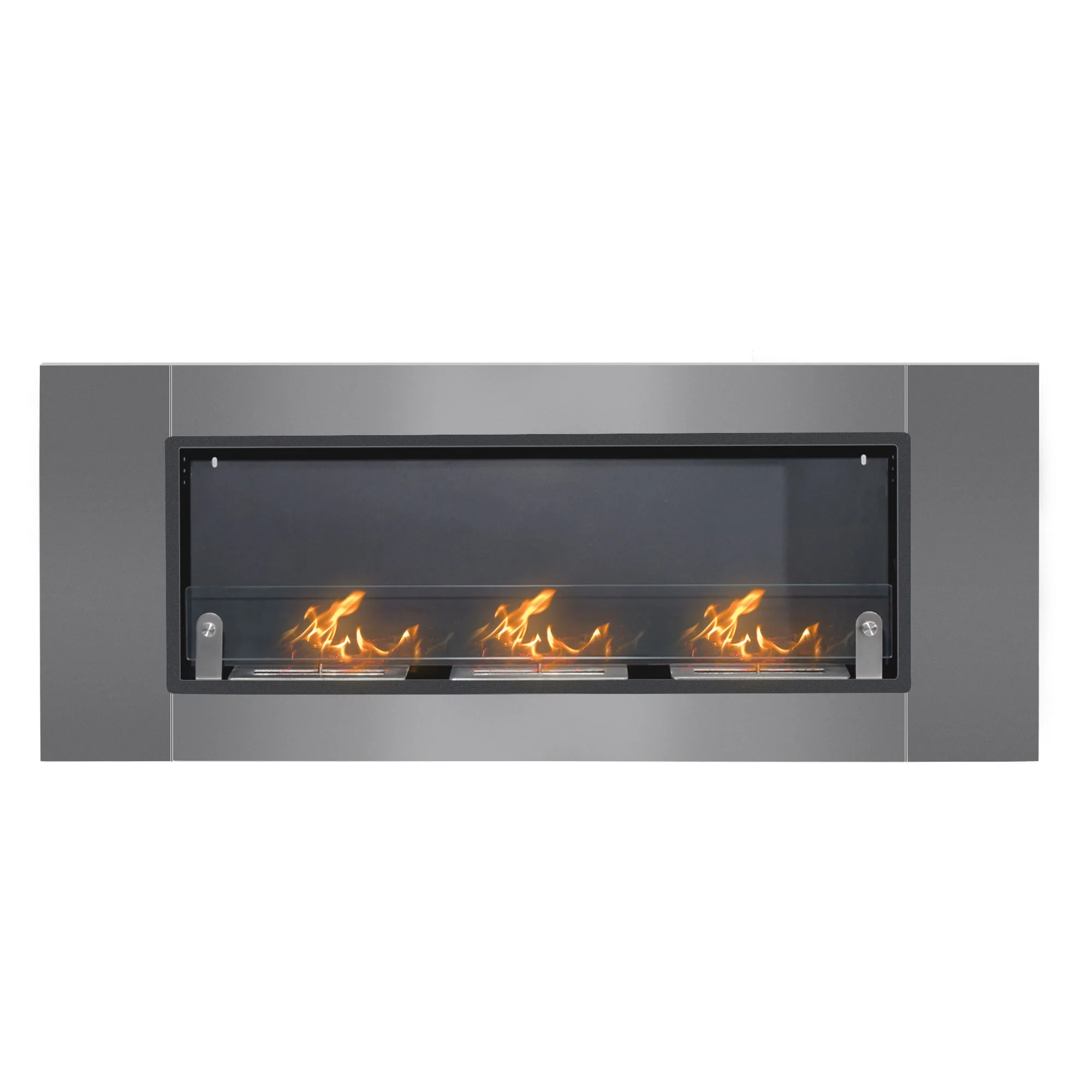 g1jf5e1831fb459a7 HOMCOM Semineu pe Bioetanol incalzitor din Inox 3 Rezervoare 1.5LT aparat de incalzire cu bietanol Argintiu și Negru, 136x16x54cm | Aosom Romania