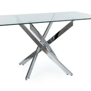 Masa dreptunghiulara Agis II transparent/argintiu L140xl80xh75 cm
