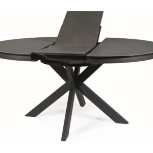 Masa extensibila Porto Ceramica gri inchis/negru mat – L120-160 cm
